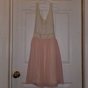 Juniors off white and light pink Ultra Pink dress